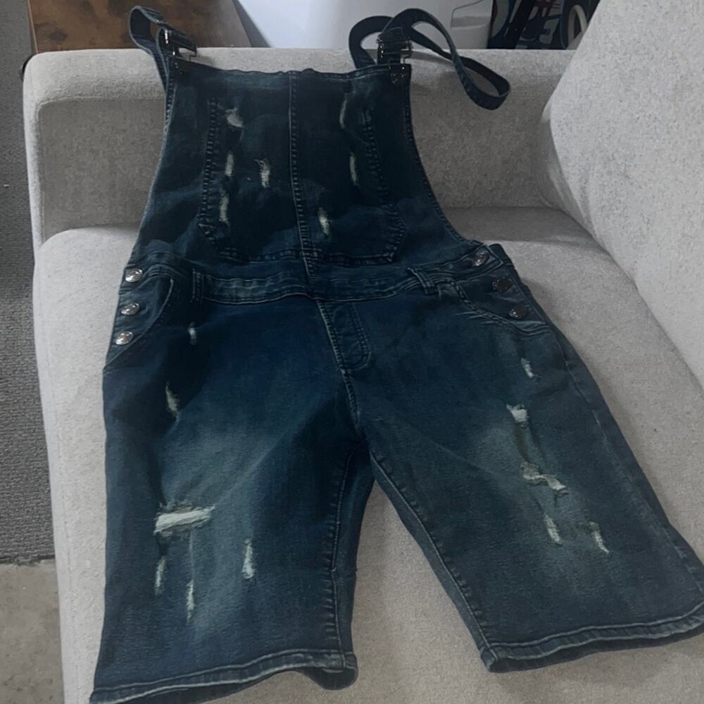Distressed Denim Overalls (unisex)